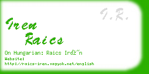 iren raics business card